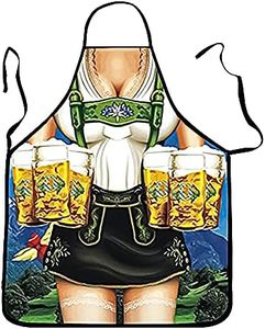 MOLDTAS Funny Apron Dirndl Apron for German Oktoberfest Party Costume, Novelty Apron for Woman Female Apron for Kitchen Cooking BBQ Baking, Colored