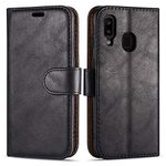 Case Collection for Samsung A20e Phone Case - Leather Folio Flip Kickstand Shockproof Cover with RFID Blocking Card Slots Wallet for Samsung Galaxy A20e Case Black