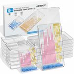 ARTDOT 15-Piece Diamond Art Storage Trays Kits for Adults with Lids, 2-in-1 Stackable Diamond Painting Accessories and Tools
