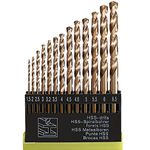 Migiwata Metric M35 Cobalt Steel Extremely Heat Resistant Twist Drill Bits with Straight Shank Set of 13pcs to Cut Through Hard Metals Such as Stainless and Cast Iron