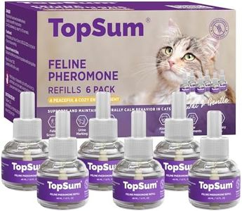 TopSum Cat Calming Diffuser Refills: Pheromone Refill for Cats, Long-Lasting 6-Month Supply, Compatible with Most Diffusers, 6 Pack (Purple)