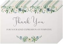 VNS Creations Sympathy Thank You Cards - 300 GSM Thick And Durable Card Stock - Blank On Inside With A Shiny Finish On Outside - Won't Smudge Or Smear - Cards For Somber Occassion