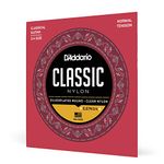 D'Addario Guitar Strings - Classic Nylon Guitar Strings - EJ27N 3/4 Size Classical Guitar Strings - Silver Plated Wrap, Nylon Core, 3/4 Clear Student Nylon Trebles - Normal Tension 3/4 Scale, 1-Pack