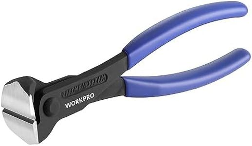 WORKPRO 7 Inch Nail Puller, End Cutting Pliers - Black Finish Chrome Vanadium Steel, High Leverage End Cutting Nipper, Carpenters Pincers, End Snips for Pulling Nails or Cutting Wires