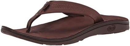 Chaco Women's Classic Leather Flip Flop, Dark Brown, 11