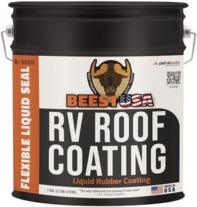 BEEST RV Roof Coating, 1 Gallon Covers up to 50 sq ft (2 Coats)| Temperature Reducing, RV Roof Sealant, Trailer & Camper Roof Repair, Liquid Rubber RV Roof Sealant, Waterproof - Easy to Apply- White