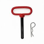 Trailer Tow Hitch Lock Pin with Rubber-Coated Handle, Red Head Hitch Pin-For Towing Cargo, Boat, RV, Car, Truck, ATV (1/2 x 4 inch)