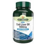 Natures Aid Cod Liver Oil 1000mg Softgels – High Strength Omega-3 Fish Oil with Vitamins A & D – Supports Immune System, Heart Health, Brain, Vision, Joints – Non-GMO – 90 Capsules