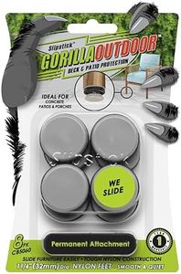 Gorilla Outdoor 32mm Furniture Sliders/Chair Glide Floor Protectors (Set of 8) Screw-On Nylon Furniture Glides for Sliding on Outdoors and Indoors Floors