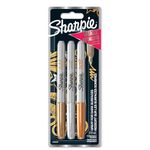 Sharpie Permanent Markers, Fine Point for Bold Details, Assorted Metallic Colours, 3 Marker Pens