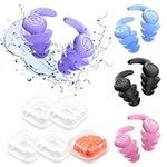 ZOCONE 5 Pairs Swimming Ear Plugs Adults, Silicone Ear Plugs Reusable Earplugs for Swimming Waterproof Ear Plugs for Shower Ear Protection for Swimming Surfing Kayaking and Other Watersports(5 Color)