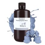 ELEGOO Upgraded 3D Printer Resin 1000g Grey, Standard 2.0 405nm Rapid UV Resin Fast-Curing Photopolymer Resin for LCD/DLP 3D Printer