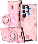 Oqplog for Samsung Galaxy S24 Ultra Case Compatible with MagSafe Ring Holder & Camera Cover Cute Pk Minn S24Ultra Case Women Girly Funny Phone Protector for Samsung S24 Ultra