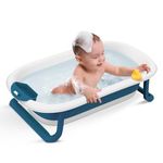 StarAndDaisy Bath Tub for Baby 0-3 Years/Foldable Bathtub for Kids with Space Saving, Newborn Baby Folding Bathing Tub Girls & Boys with Soap Tray, Easy to Store (BT-Blue)