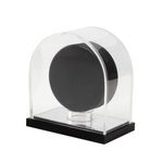 KVMORZE Clear Hockey Puck Display Case, Acrylic Box Puck Holder with Mirrored Base, Sports Dustproof Storage Protection, Golf Ball Display Stand for Displaying Autograph Collection (Mirrored Base)