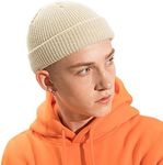 CLAPE Rolled Cuff Watch Cap Swag Beanie Cap Rolled Cuff Harbour Hat Wool Knited Winter Warm Ski Skull Hat Cap for Men Women