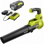 RYOBI 40V 110 MPH 525 CFM Cordless Battery Variable-Speed Jet Fan Leaf Blower with 4.0 Ah Battery and Charger
