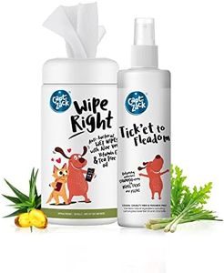 Captain Zack Combo | Wipe Right Anti-Bacterial Wet Wipes for Dogs & Cats, 80 Wipes Made with Natural Actives + Tick’et to Fleadom Waterless Dog Shampoo 250 ml That Repels Ticks, Fleas, Larvae & Lice