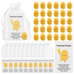 Huwena 30 Set Inspirational Potato Bulk Resin Cute Realistic Potato with Funny Card Organza Bag Positive Gift Emotional Support for Employee Coworker Staff Thanksgiving Gift(Without Hat,30 Set)