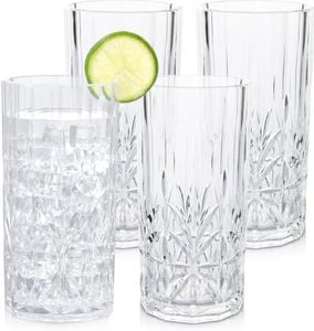 BELLAFORTE Shatterproof Tritan Plastic Tall Tumbler Glasses, Set of 4, 550ml - Myrtle Beach Plastic Drinking Glasses - Unbreakable Glass Tumbler for Indoor & Outdoor Use - BPA Free - Clear