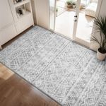 Boho Area Rug for Entryway 3x5 ft Entryway Rug Modern Hallway Rug Washable Rugs for Entryway Hallway Laundry Bedside Bedroom Kitchen Grey