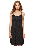 Motherhood Maternity Women's Lace Trim Nursing Nightgown, Black/White Dot, Small