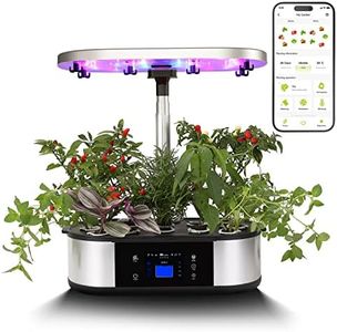 WiFi 12 Pods Hydroponics Growing System with APP Control, Agrestem Indoor Garden up to 30" with 48W Full Spectrum Grow Lights, Silent Pump System, Automatic Timer for Home Kitchen Gardening