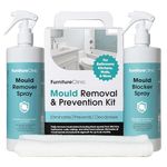 Furniture Clinic Mould Removal & Prevention Kit - Mould Remover Spray for Cleaning of Bathroom Walls, Shower Tiles, Ceilings - With Anti-Mould Spray for Spore Removal and Prevention of Regrowth
