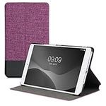 kwmobile Case Compatible with Huawei MediaPad M3 8.4 - Case PU Leather and Canvas Cover with Stand Feature - Pink/Black