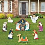 Big Dot of Happiness Holy Nativity - Yard Sign and Outdoor Lawn Decorations - Manger Scene Religious Christmas Signs - Set of 8