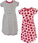 Touched by Nature Girls' One Size Organic Cotton Short Long-Sleeve Dresses, Youth Poppy Short Sleeve, 8 Years