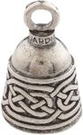 Guardian Bell Celtic Weave Good Luck Bell w/Keyring & Black Velvet Gift Bag | Motorcycle Bell | Lead-Free Pewter | Made in USA