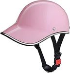 Lightweight Retro Baseball Cap Style Motorcycl Half Helmet,Cool Open Face Scooter Beanie ATV Helmet,DOT Approved Street Bicycle Moped Bike Helmet for Adults Men and Women-Pink||55-62CM