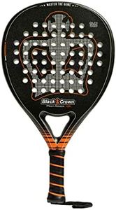 Black Crown - Pala de Padel Piton Attack 16k - Forma lágrima - Superficie Rugosa - Potencia - Peso 355 gr - Marco 38 mm 80% Fibra de Carbono - Resistente - Golpes agresivos - Nivel Avanzado