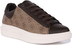 Guess Men's VIBO CARRYOVER Sneaker, Beige Brown, 11 UK