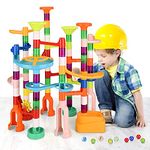 Marble Run,135PCS Building Construction STEM Toy Set for Kids Age 3-12Year,Solid Marble Race Track,Easy to Assemble Learning Educational Marble Rush,Gifts for Boys Girls