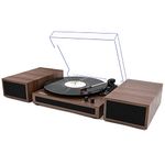 LP&No.1 Record Player, Wireless Turntable with Stereo Bookshelf Speakers,Vinyl Record Player,Support Bluetooth,Auto-Stop.Walnut Wood