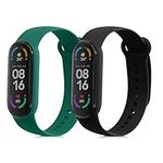 kwmobile Straps Compatible with Xiaomi Mi Smart Band 6 / Mi Band 6 / Band 5 Straps - 2x Replacement Silicone Watch Bands