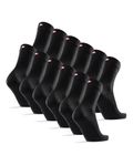 Classic Cotton Dress Socks, for Men & Women, Soft, Comfortable, Breathable, Everyday Wear, 6-Pack, Black, Grey, Red (Black, Large)