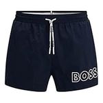 BOSS Mens Mooneye Quick-drying swim shorts with outline logo