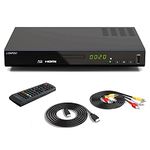 Blu-ray DVD Player for TV, 1080P DVD Blue Ray Player with HDMI & AV & Coaxial Output / USB Playback/ Dolby and DTS / Eye-Protect Display, Blu-Ray Disc Zone A/1 (Include AV & HDMI Cable)