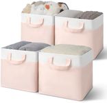 GRANNY SAYS 11x11 Storage Cubes, Cube Storage Bins with Metal Frame, Fabric Storage Organizer, Foldable Cube Storage Organizer, Closet Storage Baskets, Storage Bins for Shelves, Pink, 4 Pack