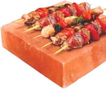 Caravel Gourmet Himalayan Salt Block - Cooking Slab for Cooking, Grilling, Serving and Seasoning - Food Grade Salt Brick for Meat, Veggies & Fish - Hand-crafted Kitchen Essentials - (8"x8"x1.5")