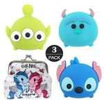 ZOEAST(TM) 3pcs Blue Baby 3 Eyes ET Animal Bite Protector USB Charger Saver Charging Data Earphone Line Protector Compatible with All iPhone iPad iPod Most Android (Alien Stitch Sulley)