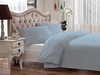 Brielle Tencel Sateen Duvet Cover, King, Light Blue