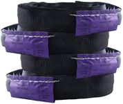 Black Spanset Polyester Round Sling -2,600 lb. Vertical Capacity, 5,200 lbs Basket - Heavy Duty Lifting strap for Aerial Circus or Strage Use 2 pack (Puple -Vertical Capacity 2,600 lbs, 4FT)