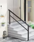 KYBOLT Outdoor Handrail, 5-6 Step Stair Handrail, Deck Staircase Handrails with Adjustable Height, Outdoor Handrail Banisters- DIY Installation Kit (Black)