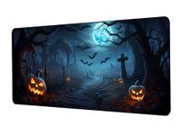 ProbTis Happy Halloween Goth Mouse Pad for Desk, Halloween Desk Mat, XL Gothic Gaming Keyboard Desk Pad, Non-Slip Rubber Base, Large Mouse Pad for Gaming, Home Office, 31.5"x11.8" (Halloween)