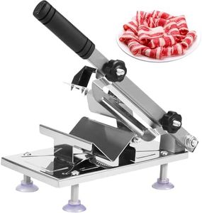 Shukitechi Manual Stainless Steel Frozen Meat Slicer, Adjustable Thickness Meat Cleaver for Home and Commercial Use, Slices Beef, Mutton, and Vegetables for Hot Pot and Cooking