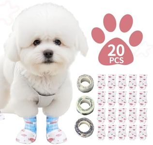Disposable Dog Booties for Dog Cats, Pet Booties Waterproof and Breathable with Adjustable Bandage,Unstoppable Paw Protectors for Dogs Cats, 20 Counts(S)